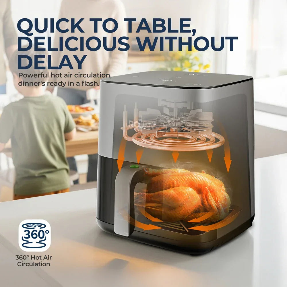 5L Air Fryer with Miui-Cyclone Tech, Electric Hot fryer Oven Oilless Cooker with Touch Control & Nonstick Basket, Visible Window
