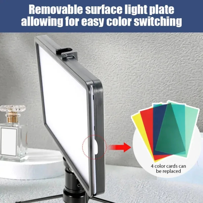 VIKEFON 3000K-6000K LED Photography Video Light Panel Lighting Photo Studio Lamp Kit For Shoot Live Streaming Youbube RGB Filter