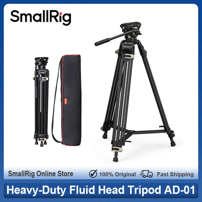 SmallRig Heavy-Duty 360° Fluid Head Tripod AD-01 186cm Video Tripod with Quick Release Plate for DSLR Camera Camcorder