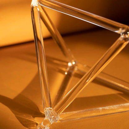Hye-eun 3-10inch Clear Crystal Singing Pyramid Sound Energy Healing Instruments Quartz Triangular Tower Yoga Meditation