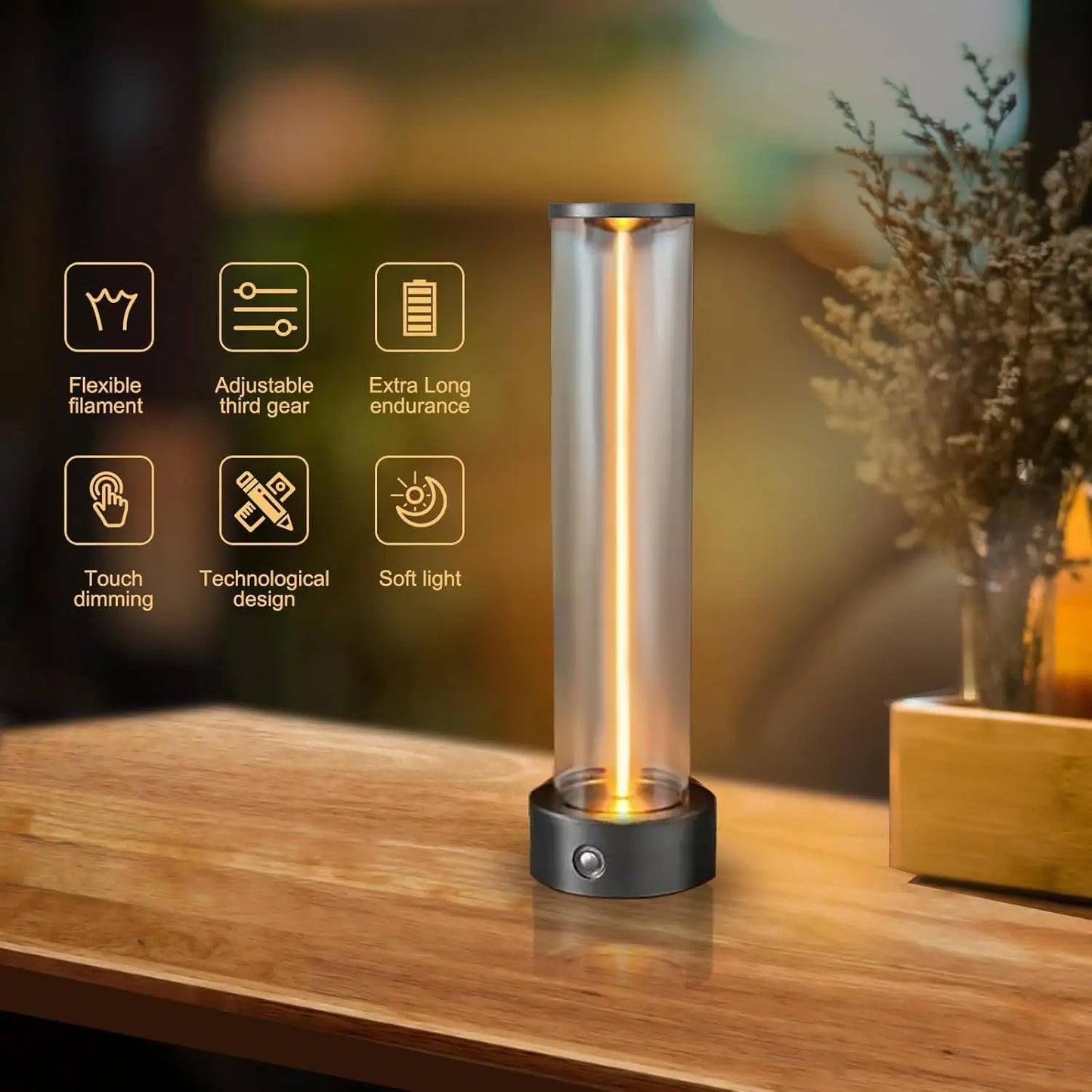 Magnetic LED Table Lamp Touch Control Cordless Night Lamp USB Rechargeable Desk lamp For Bedroom Ambient Night Lights led