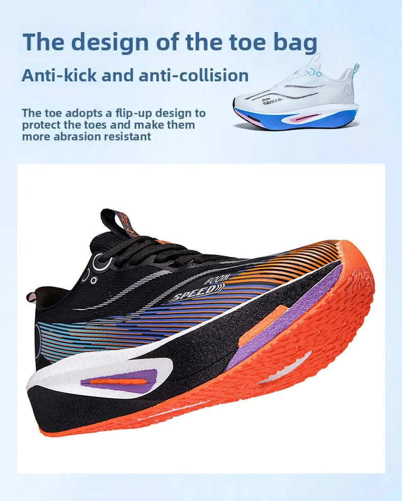 Unisex Carbon Board Running Shoes Professional Marathon Lightweight Bouncing Pad Breathable Ladies Stable Support Sports Shoes