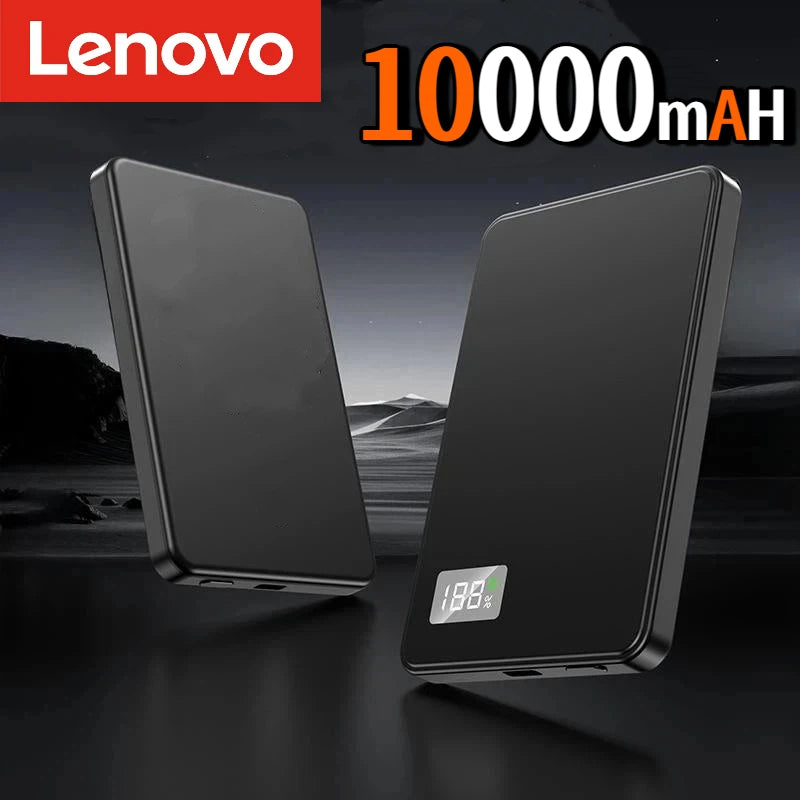 Lenovo Ultra-thin 500000mAh Mobile Power Bank For MagSafe Magnetic Wireless Fast Charge Portable LED Display For iPhone Xiaomi