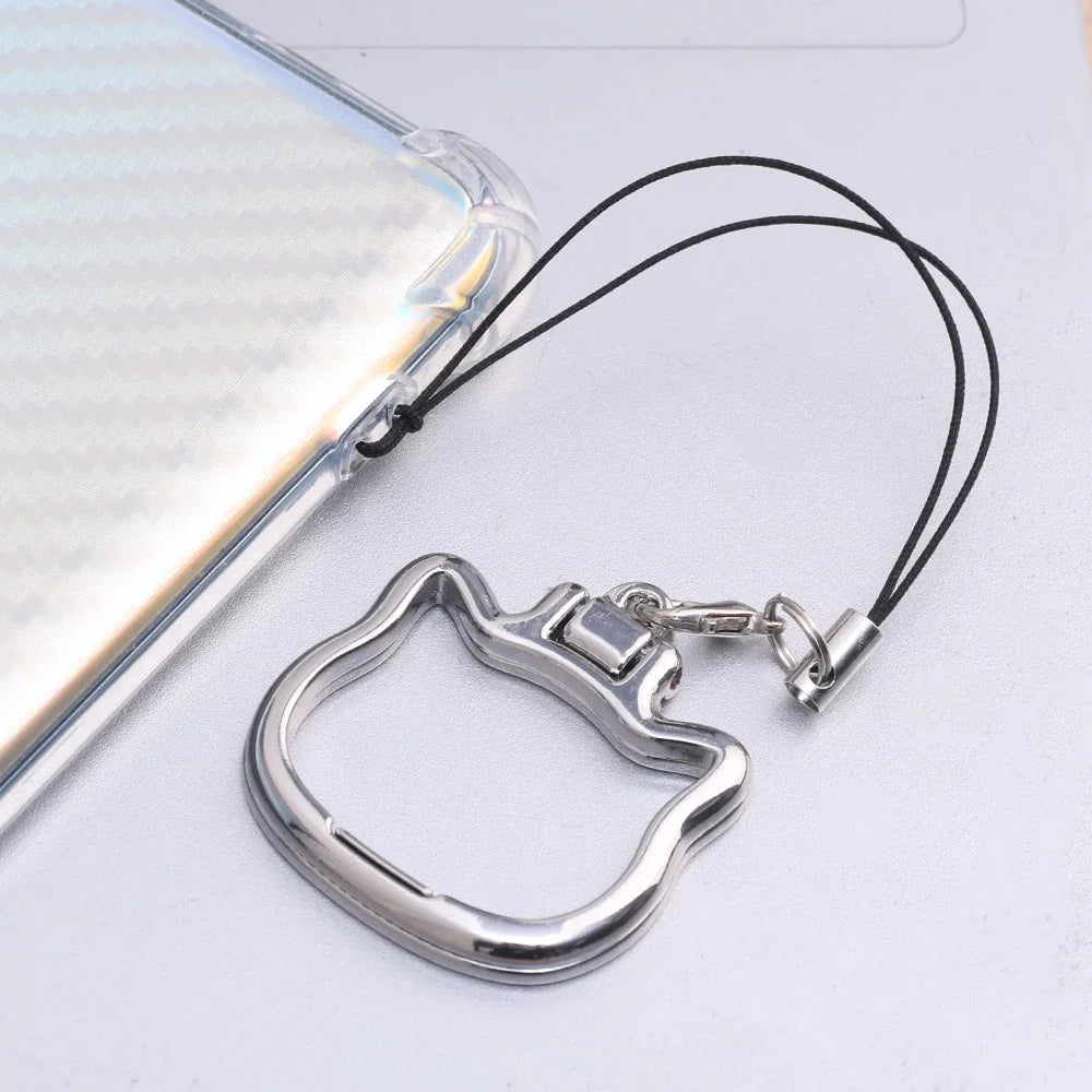 2 in 1 Mobile Phone Lanyard Wrist Pendant Cute Cat Folding Cellphone Kickstand Hoder Stands Anti-fall Handheld Rope Straps
