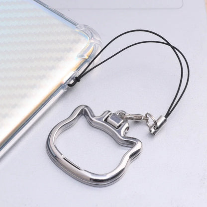 2 in 1 Mobile Phone Lanyard Wrist Pendant Cute Cat Folding Cellphone Kickstand Hoder Stands Anti-fall Handheld Rope Straps
