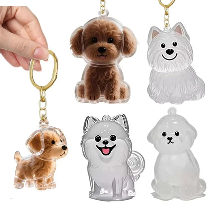 Adorable Dog Hair Storage Pendant Transparent Lovely Pet Hair Storage Box Keychain Handmade DIY Pet Souvenirs for Pet Lovers