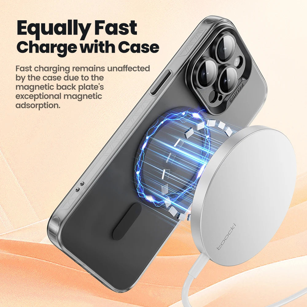 Toocki Magnetic Phone Case For iPhone 15 14 Pro Plus Wireless Charging Cover For iPhone 13 12 Pro Max Shockproof Protective Case