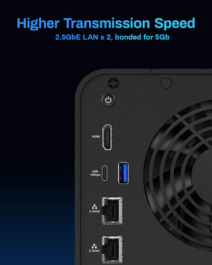 TERRAMASTER F6-424 NAS Storage 6bay - N95 Quad Core CPU, 8GB DDR5 RAM, 2.5GbE Port X2, Network Attached Storage (Diskless))