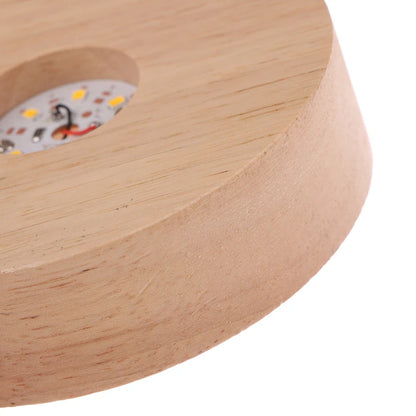 1PC Battery Operated 8/10cm Round Wooden LED Light Dispaly Base Stand Holder Table Night Lamp Base Crystal Glass Art Ornaments