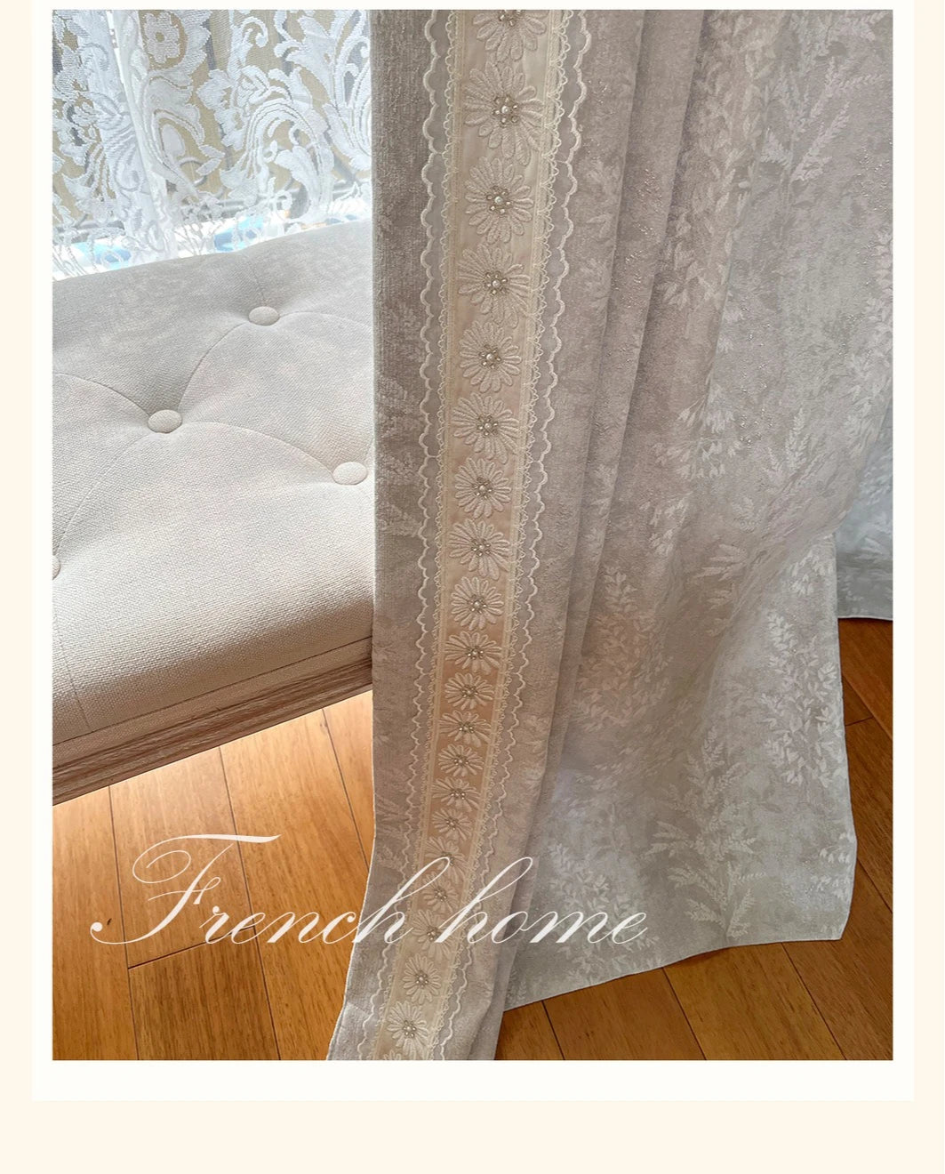 French Retro Style High-end Luxury Romantic Jacquard Chenille Lace Blackout Curtain Bedroom Door Screen Shutter Home Decor