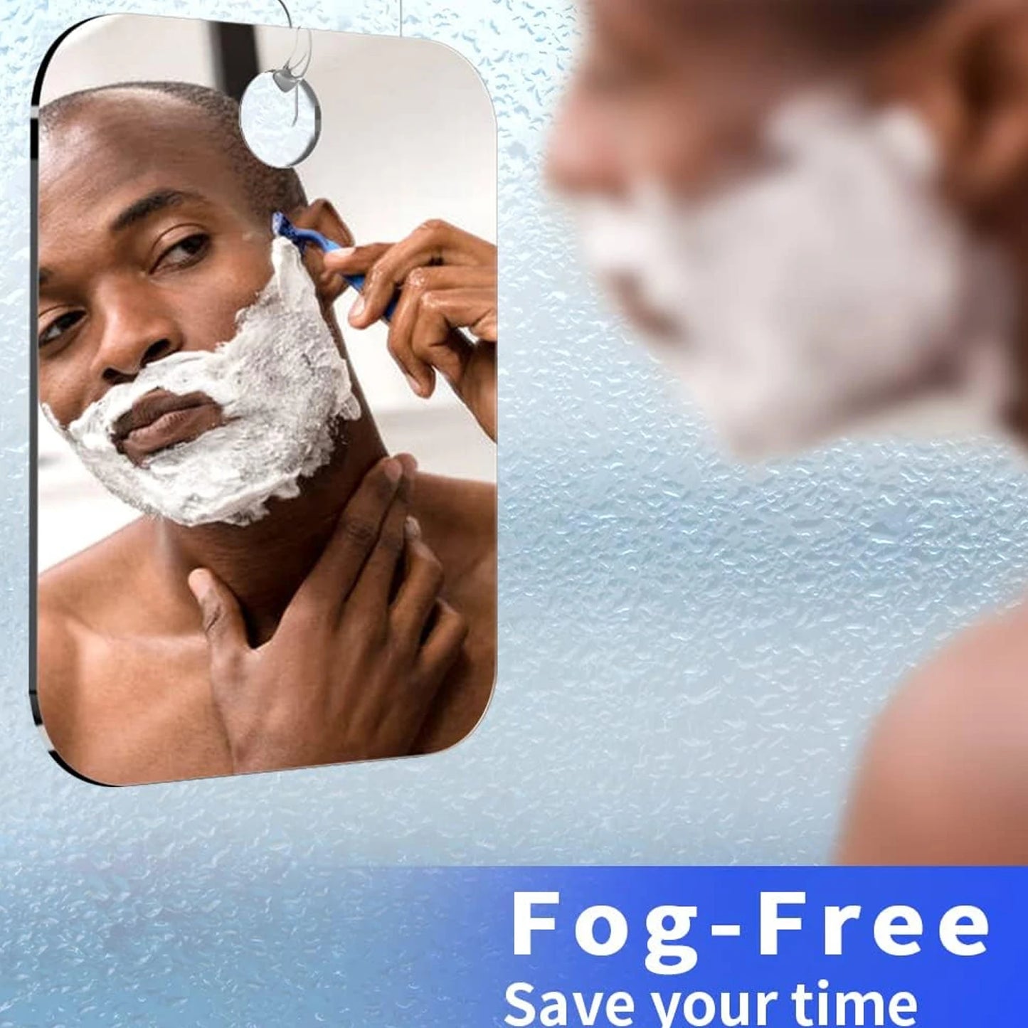 Acrylic Anti Fog Mirror With Wall Suction Shower Mirror For Man Shaving Women Makeup Portable Travel Bathroom Accessories