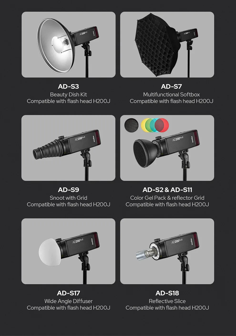 Godox AD200PRO II 200W Out-door Pocket Flash AD200PROII TTL HSS Speedlite Bi-color Modeling Lamp With X2T/X3/X3PRO/XPRO/XPROII