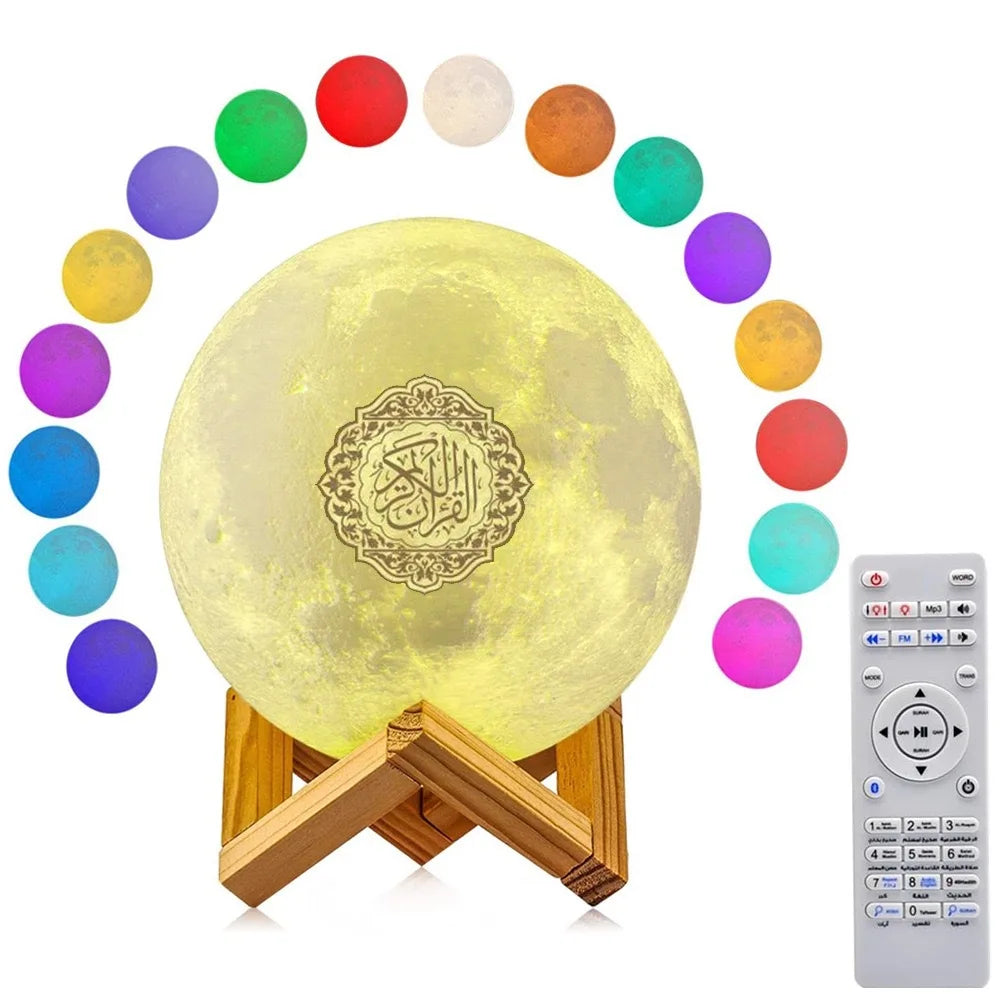 Muslim Arabic Koran Azan Clock Islam Night Light Wireless Bluetooth Speaker Quran Portable Bright Lamp Arab Islamic Holy Ramadan