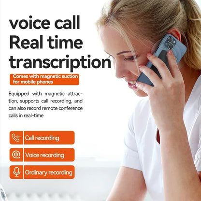 8-128GB AI ChatGPT-4 Intelligent Voice Recorder Audio App Phone Call Record Transcribe Summarize Voice to Text Conversion Device