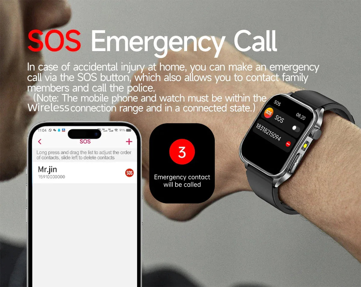 LIGE New Accurate ECG+PPG Smart Watch Laser Therapy Blood Lipid Uric Acid BP Heart Health Analysis BT Call Smartwatch Men Women