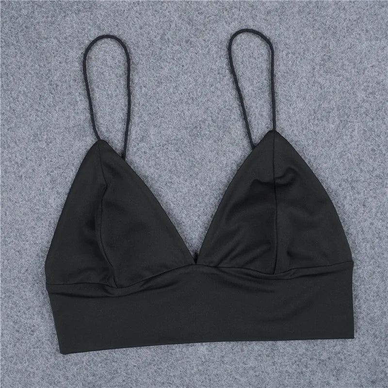 New arrival european fashion bra women crop top fashion slim sexy hot black bralette vest ladieswear solid fitness bralet sale
