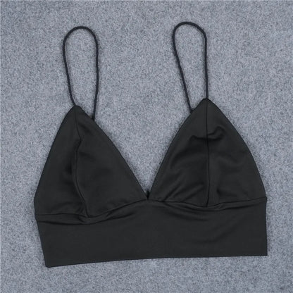 New arrival european fashion bra women crop top fashion slim sexy hot black bralette vest ladieswear solid fitness bralet sale
