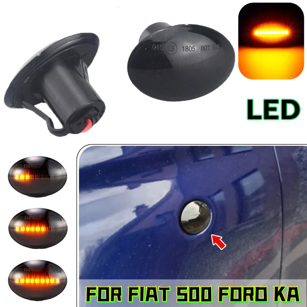 BINGWFPT For Abarth 500 595 695 For FIAT 500 500C 500L Flashing LED Dynamic Turn Signal Side Marker Light