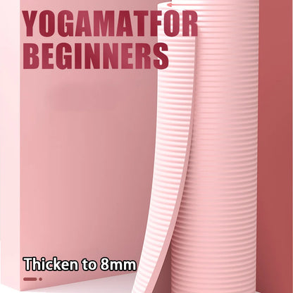 8mm yoga mat, suitable for beginners, lengthened and thickened for exercise, non slip fitness yoga mat for home use ﻿