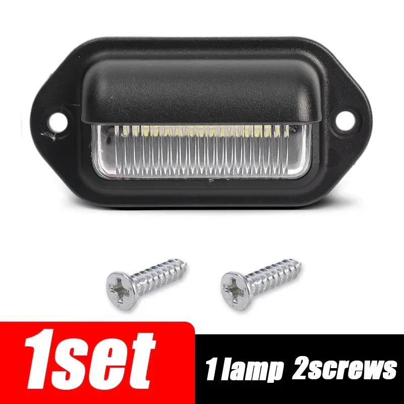 6 LED Universal Car License Light for SUV Truck Trailer Van Tag Step Lamp White Bulbs Car License Plate Lights Car Accessories