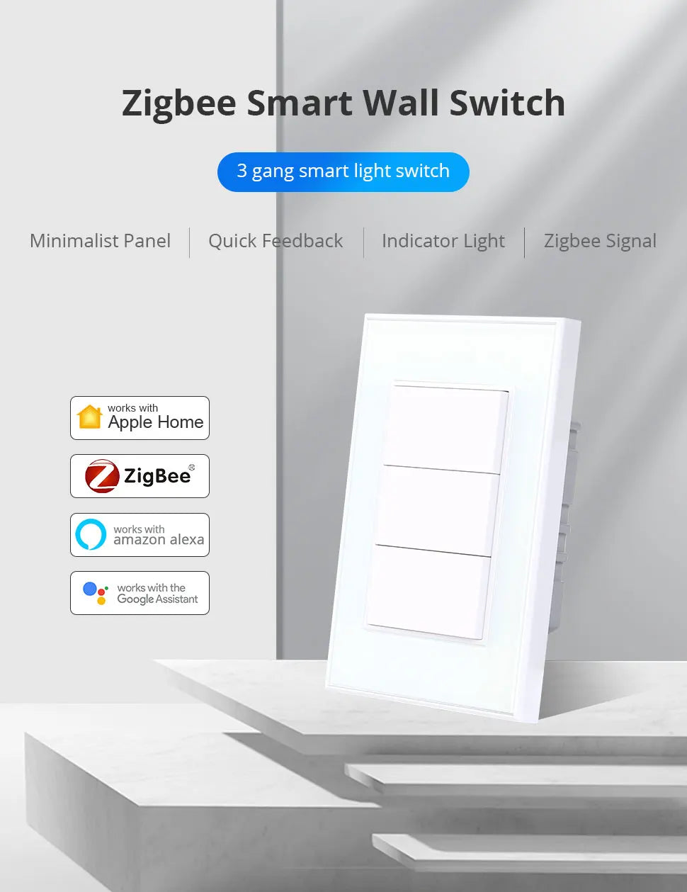 Zemismart Zigbee Interrupter 1 2 3 4 6 Gangs Light Switch Brazilian Wall switches Work with Tuya Smart Life Alexa Google Home