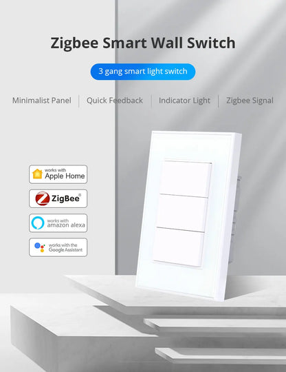 Zemismart Zigbee Interrupter 1 2 3 4 6 Gangs Light Switch Brazilian Wall switches Work with Tuya Smart Life Alexa Google Home