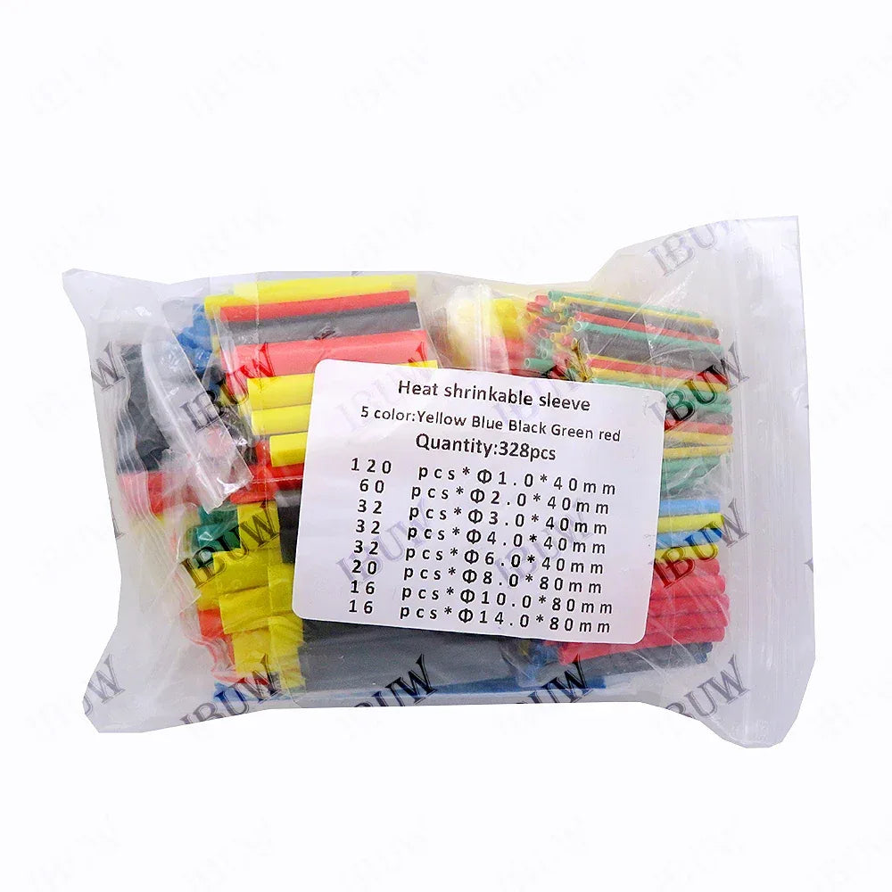 328PCS 164-560pcs Heat Shrink Tube Tubing Insulation Shrinkable Tube Assortment Electronic Polyolefin Wire Cable Sleeve Kit