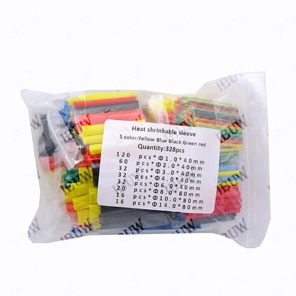 328PCS 164-560pcs Heat Shrink Tube Tubing Insulation Shrinkable Tube Assortment Electronic Polyolefin Wire Cable Sleeve Kit