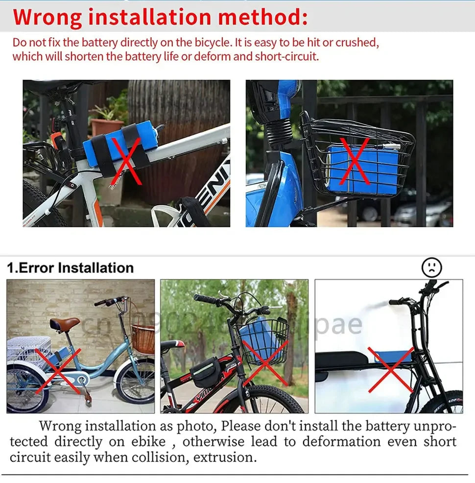 36V 18AH 15AH 12AH 9AH Rechargeable Lithium Battery Pack 100-1300W Electric Motorcycle Scooter Bicycle with BMS Battery Pack