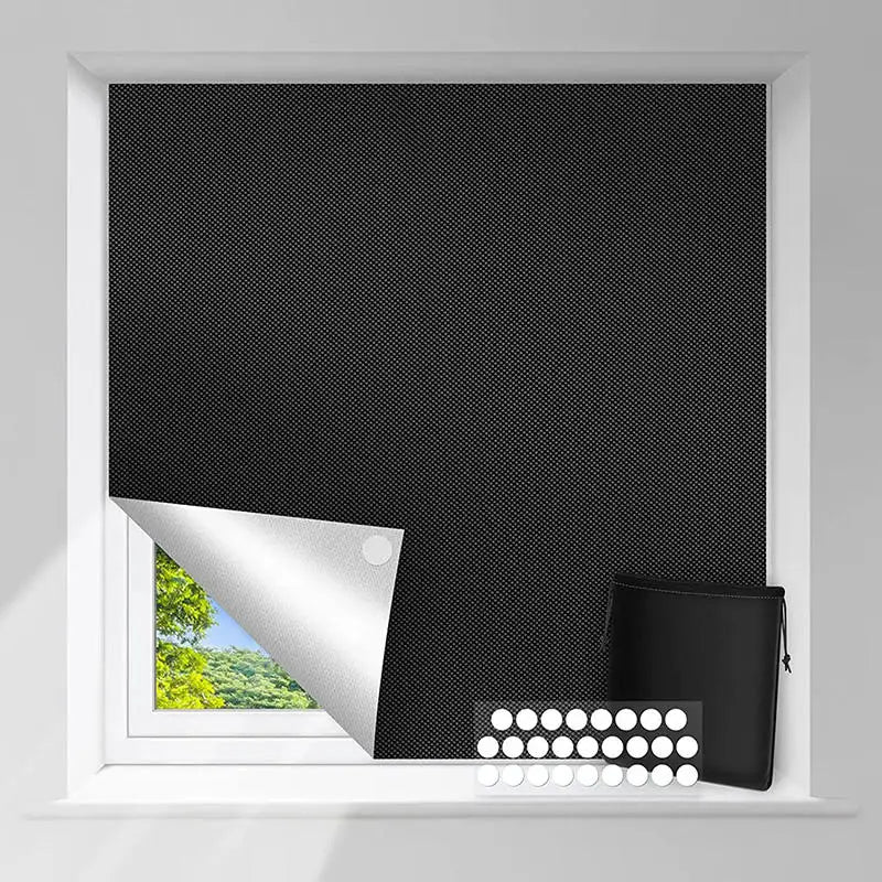 Universal Blackout Curtain Removable Portable Travel Blocking Darkest Window Film Cloth Temporary DIY No Drill Curtains