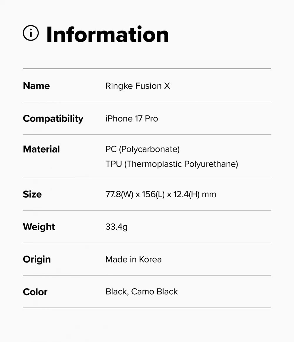 Ringke Fusion-X Compatible with iPhone 17 Pro Case Hard Back Shockproof Soft TPU Frame protector for iphone Cover