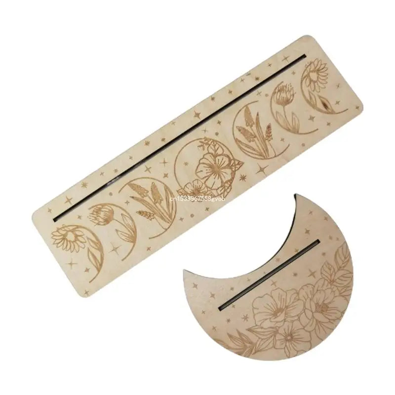 Wooden Stand for Tarot Moon Shape Rectangle Card Set Altar Stand Wood Display Witch Divination Tools Game Accessories Wholesale