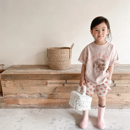 deer jonmi 2022 Summer Baby Girls Polka Dots Shorts Korean Style Children Cotton Trousers Toddlers Kids Casual Shorts