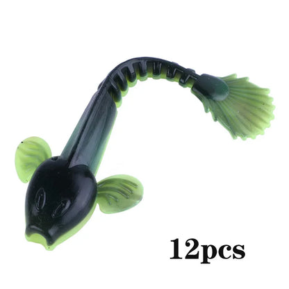 Sougayilang Soft Lure 4.5g 3.5in 90mm 12PCS/Lot Fishing Swimbait Lure Set Tail Worm Saltwater/Freshwater Fishing Baits