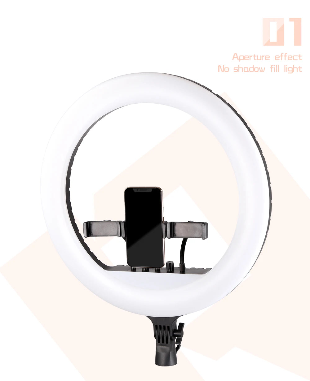 SH Ring Light 18inch Kit 36W 6500K Professional LED Control Stand Phone Holder Tube  Bag for Tattoo Lash Extension Barber Light