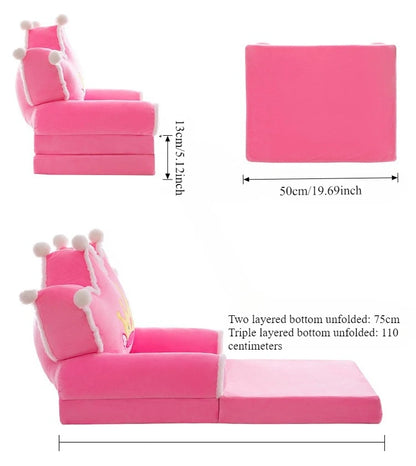 Three-layer folding children's small sofa cartoon kindergarten baby seat stool plush toy lazy sofa removable