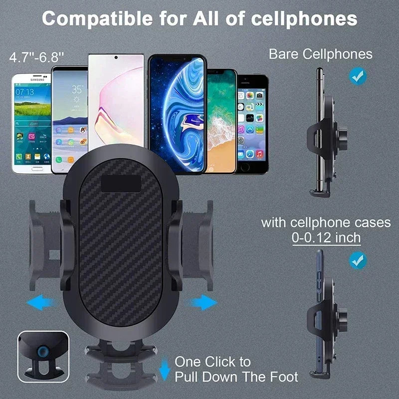 Universal Sucker Car Phone Holder 360° Rotation Windshield & Dashboard Mount Mobile Cell Support Bracket for Smartphones