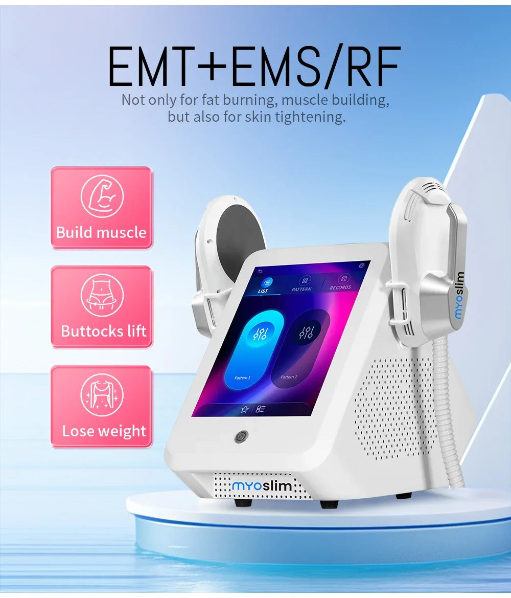 6500W EMS Body Sculpting Machine Myoslim Fat-Burning Muscle Stimulator RF Butt Lifting Slimming Device