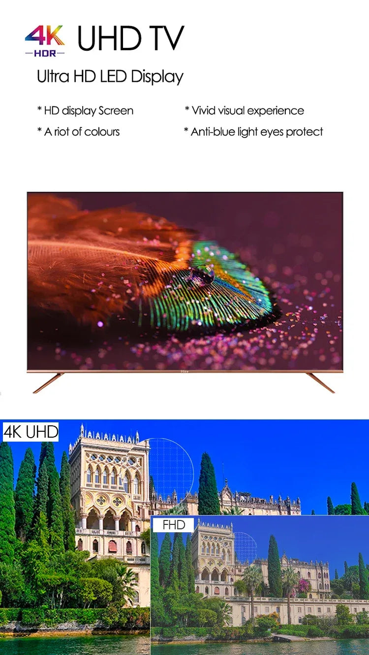 【Hot】55inch Android WebOs Smart TV Television 55 65 75 85 Inch Full Screen 4K UHD LED TV