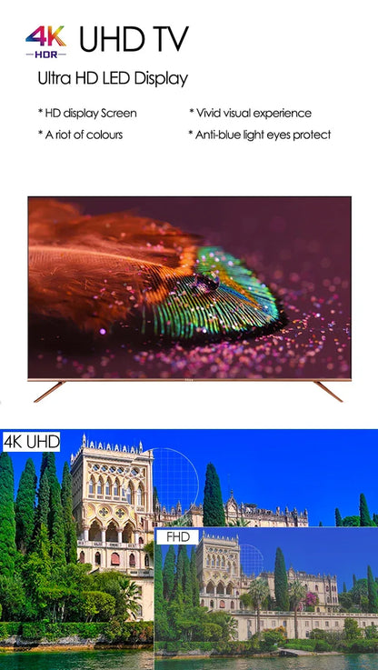 【Hot】55inch Android WebOs Smart TV Television 55 65 75 85 Inch Full Screen 4K UHD LED TV