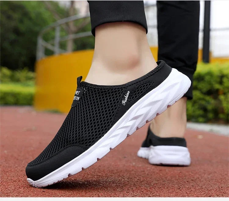 YRZL Hot Sale Men Half Slipper High Quality New Design Mesh Shoes Breathable Outdoor Sandals Comfortable Couples Walking Shoes