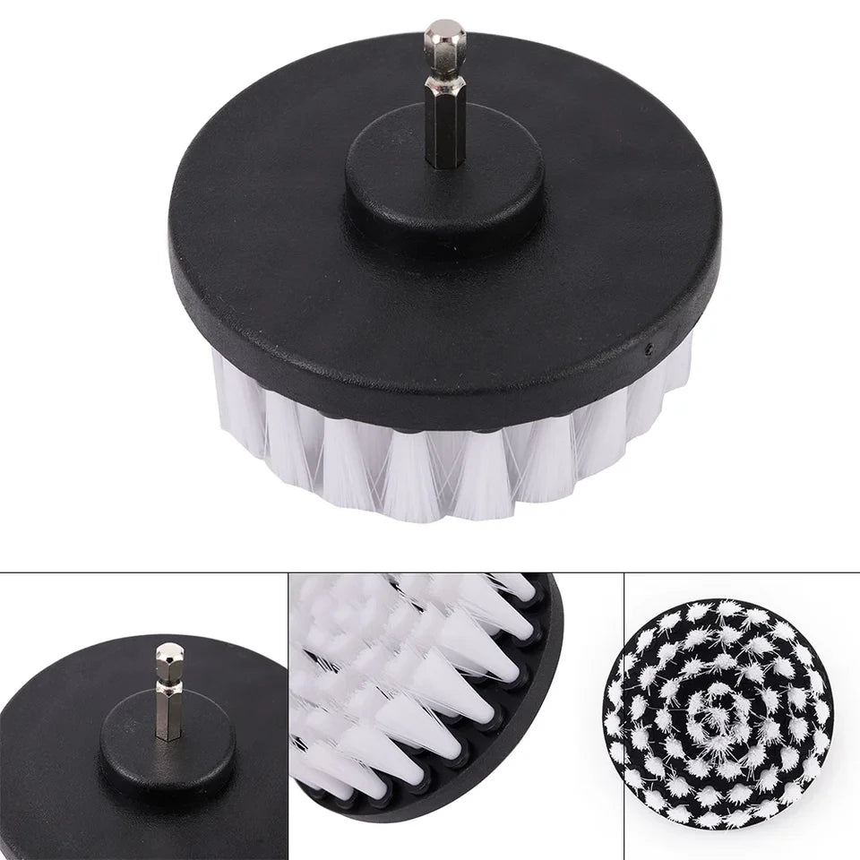 1PC 4-Inch Soft Drill Brush Attachment for Electric Scrubber Ideal for Cleaning Carpet Leather Upholstery And Car Tires