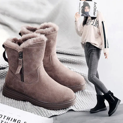 new women's shoes winter tide brand snow boots women  velvet thick warm short boots waterproof non-slip big cotton shoes