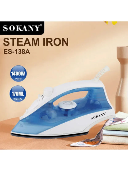 SOKANY-138A Home Electric Handheld Steam Iron - Travel Version with Ceramic Soleplate Design, Suitable for All Types of Clothing