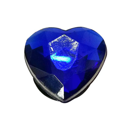 1PCS Bling Crystal PVC Shoe Charms Flower Heart Shaped Gem DIY Accessories Shoe Decorations Charms Transparent Diamond