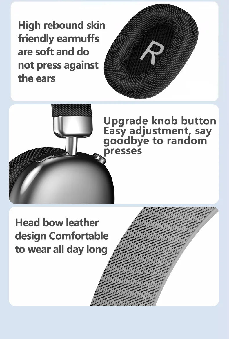 Original Over-Ear Wireless Bluetooth Headphones Noise Cancelling Microphone Gaming Head  Mounted Earphones Supports TF Card