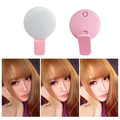 Portable Mini LED Selfie Ring Light for Mobile Phones Durable Three Step Dimming Photography Clip-On Fill Light for Perfect Self