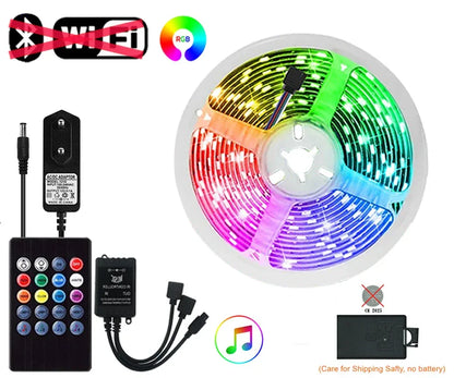 RGB Led Lights Strip Wifi Bluetooth Adhesive Led Tape Rgb 5050 Led Strips For Bedroom Party Lights Wall Room Decoration