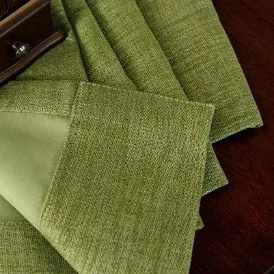 Pastoral Blackout Curtain Green Linen Fabric Window Screen Leaves Embroidered Curtain Tulle for Living Room Bedroom American