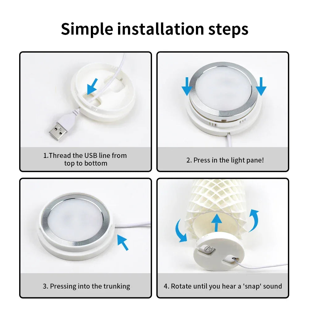 3D Printer DIY Model LED Lamp Kit 001 For Bambu Lab A1/A1mini/P1S/P1P/X1C USB White/Cold/Warm Light For Bambu Lab LED Lamp Kit